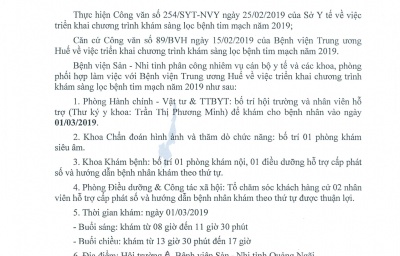 Phân công nhiệm vụ phối hợp thực hiện chương trình " Phẫu thuật cho người khuyết tật"